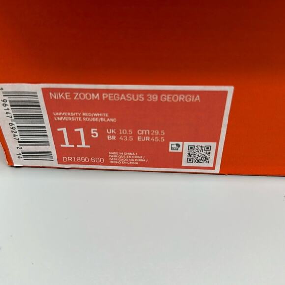 Nike‎ Air Zoom Pegasus 39 UGA Georgia Running Shoes DR1990-600 Men's Sz 11.5 - Picture 11 of 11